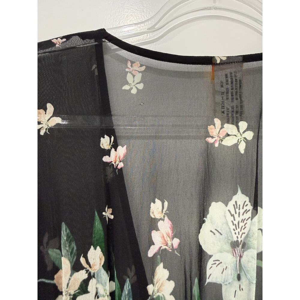 Agua Bendita floral kimono tunic beach cover-up, botanical floral pattern - Picture 11 of 15